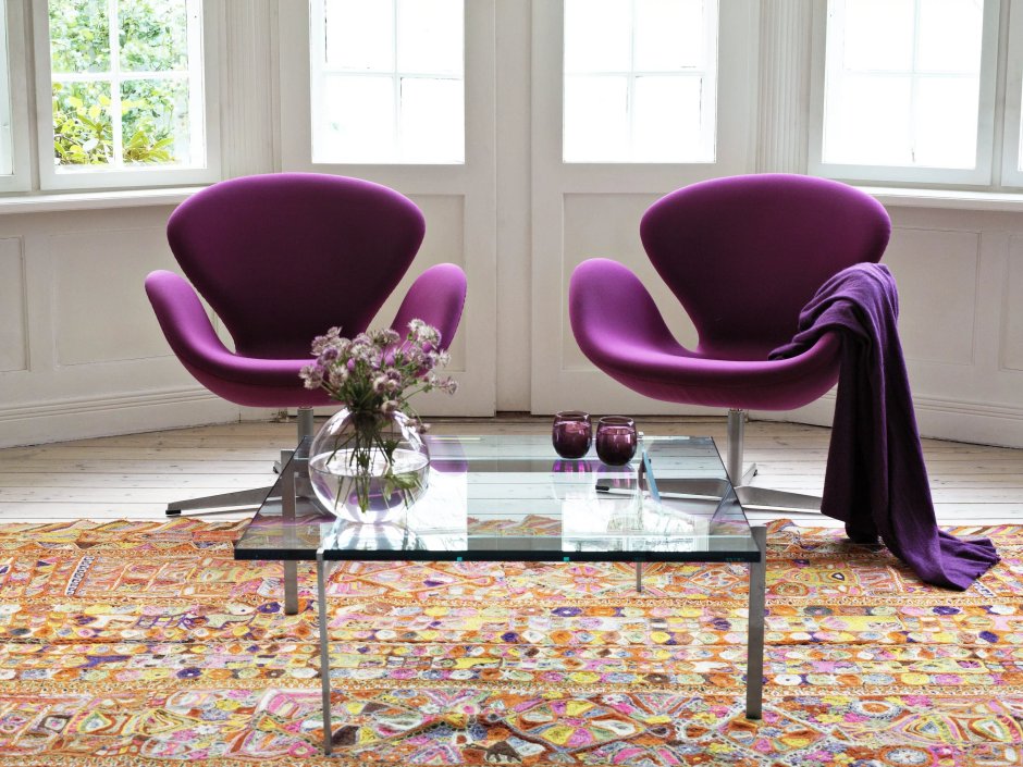 Кресло Swan Chair фиолетовый