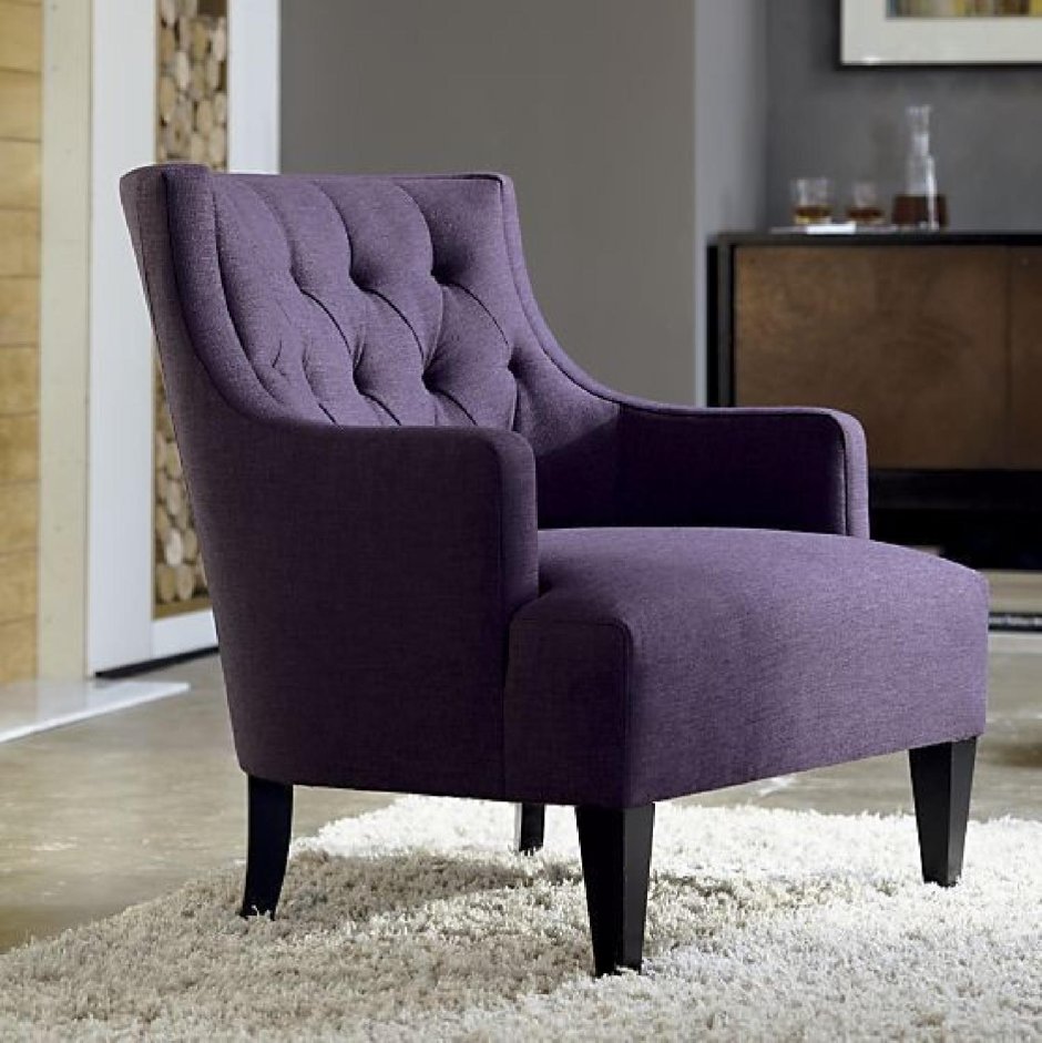 Кресло фиолетовое стеганое