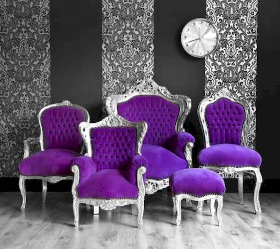 Фиолетовый дизайнерский стул арт декор