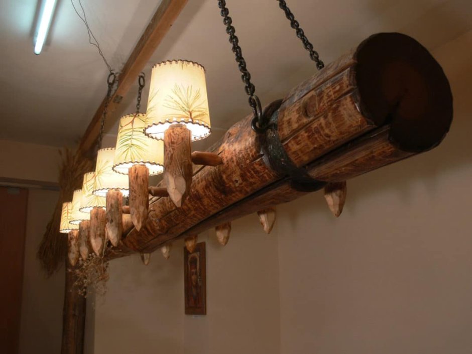Светильники из дерева под старину