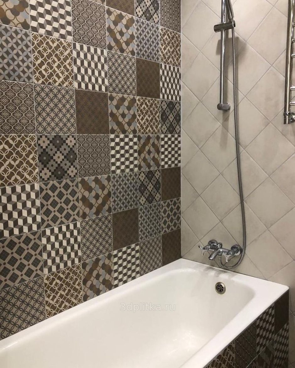 Шестигранная плитка в ванной Сканди