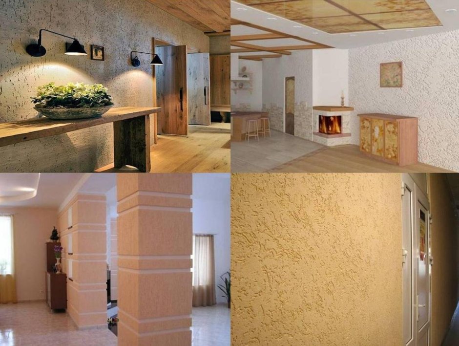 Фактурная штукатурка в интерьере