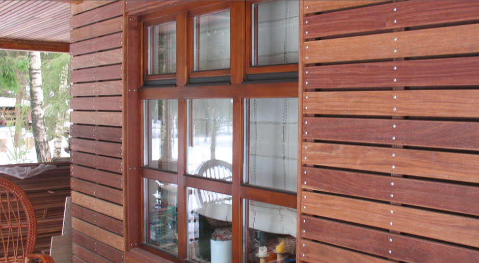 Планкен из лиственницы на фасаде