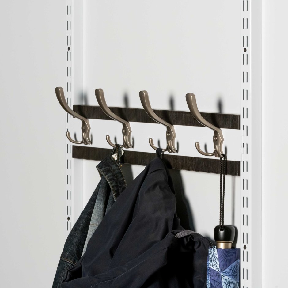 Вешалка настенная гардеробная с 4-мя поворотными кронштейнами