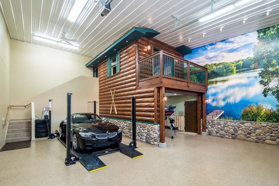 Красивый гараж для отдыха