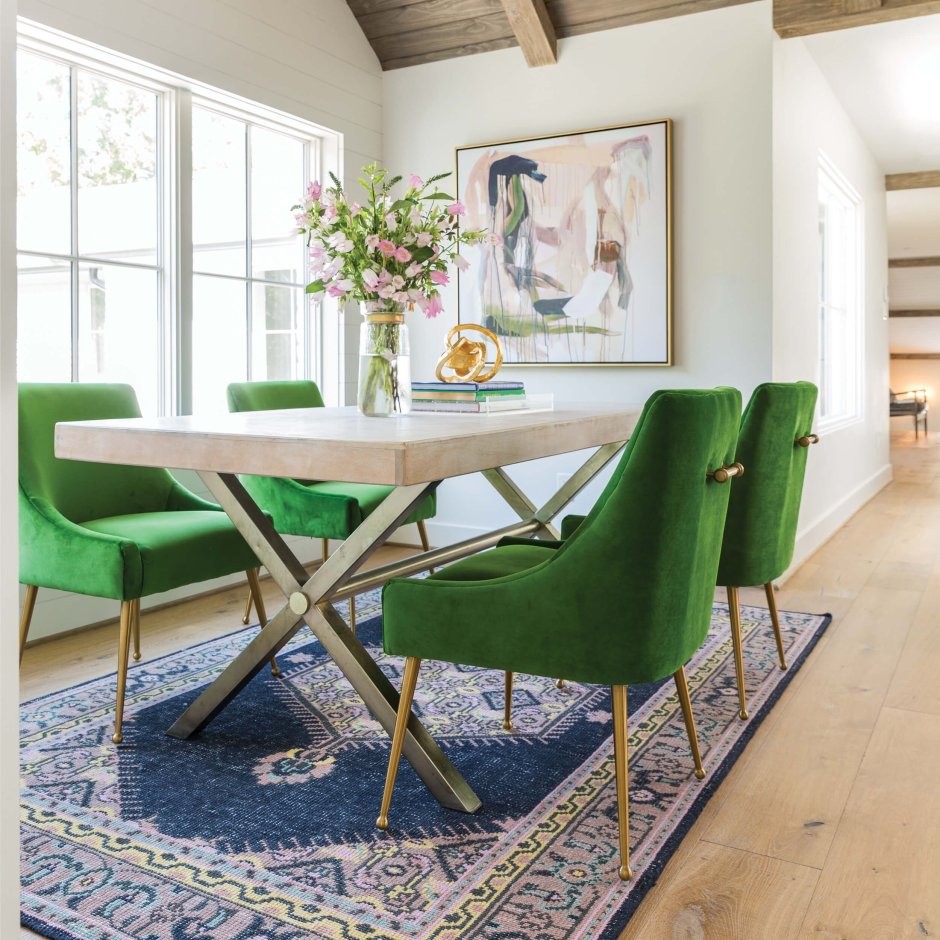 Дизайнерские обеденные зеленые столы