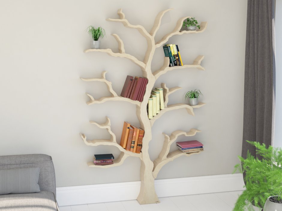 Полка для книг в виде дерева