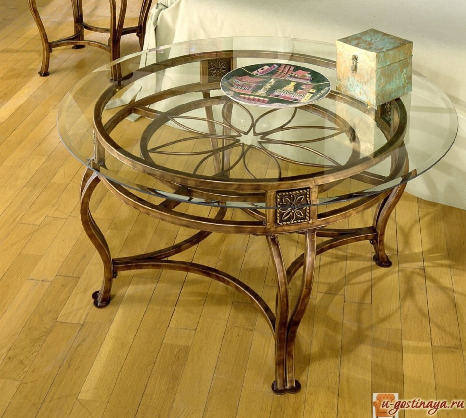 Кофейный стол "Triple" с круглой столешницей из стекла