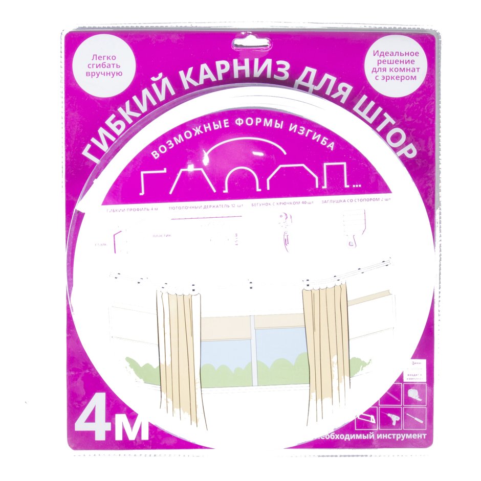Карниз гибкий Эскар белый 5 м