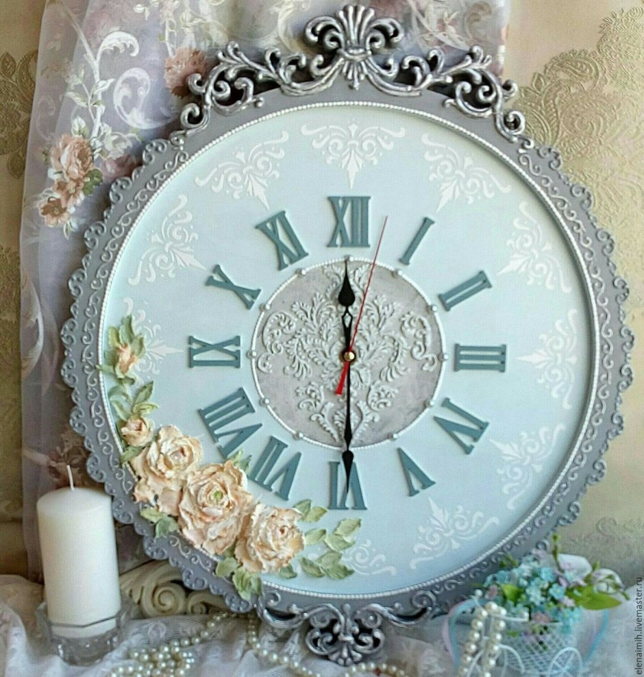 Настенные керамические часы в Прованс стиле