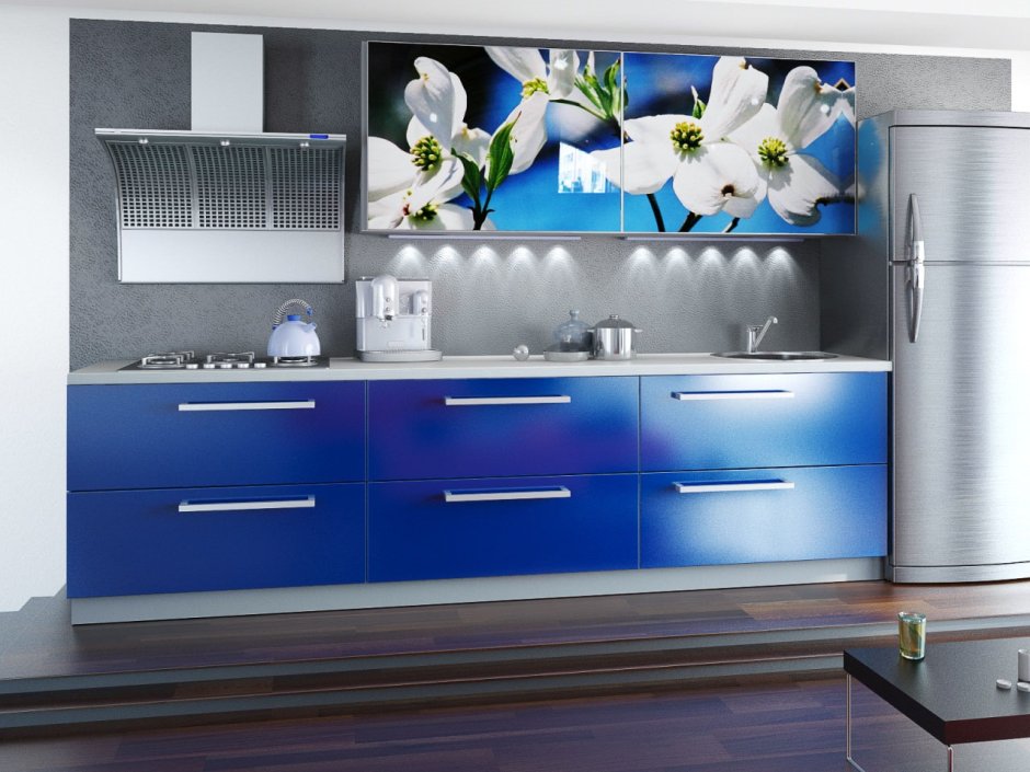 Кухонные гарнитуры синего цвета