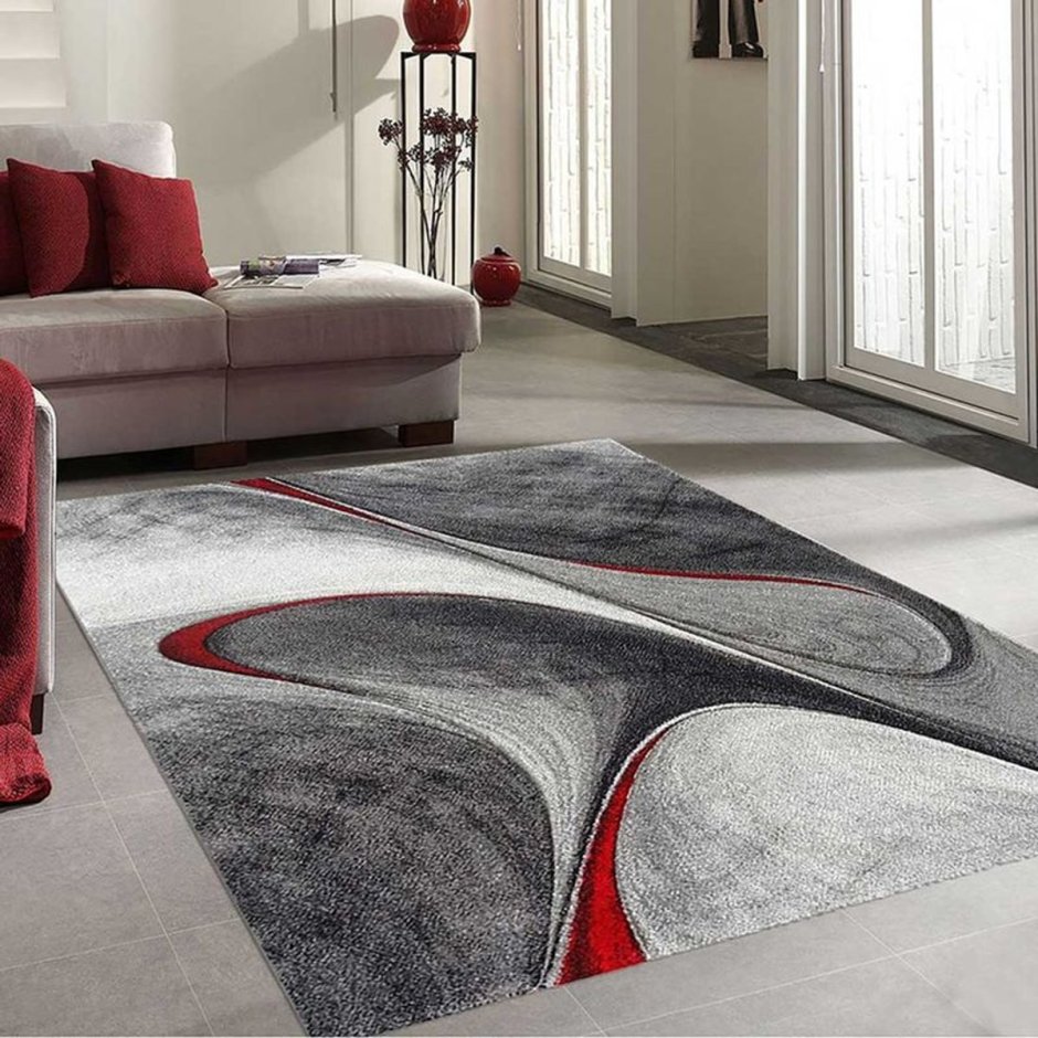 Современные ковры в гостиную в Красном цвете