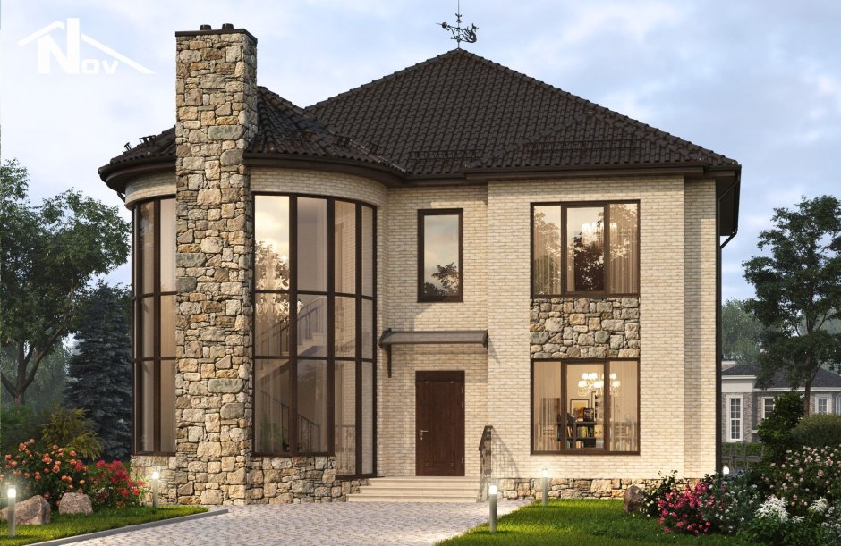 Современный каменный дом