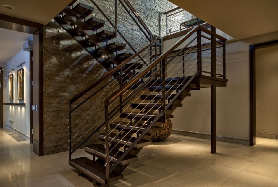 Лестница в стиле лофт из металла