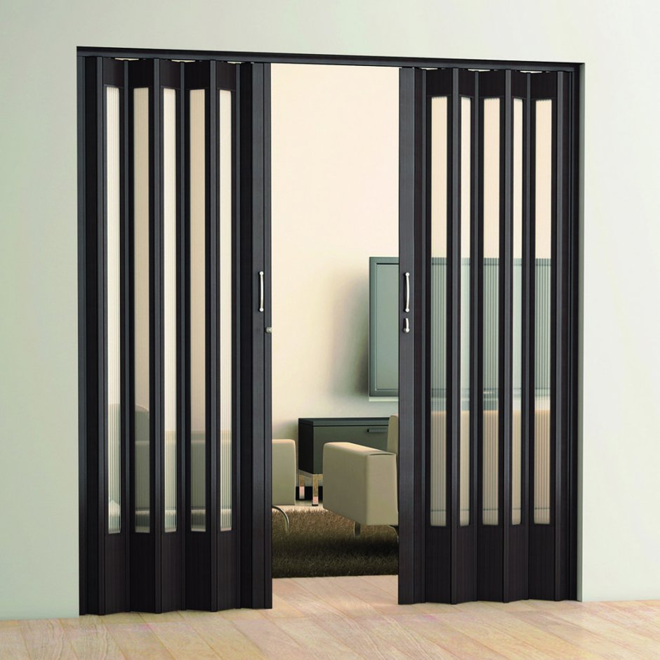 Раздвижная перегородка гармошка для зонирования кухни