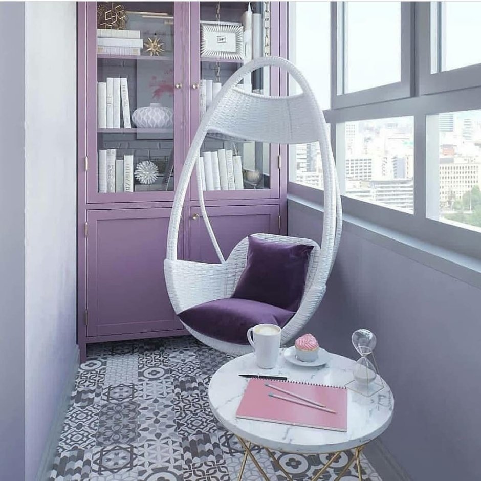 Кресло Swan Chair фиолетовый