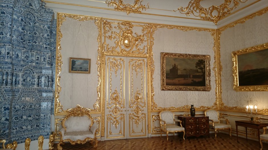 Кавалерская столовая Екатерининского дворца плафон