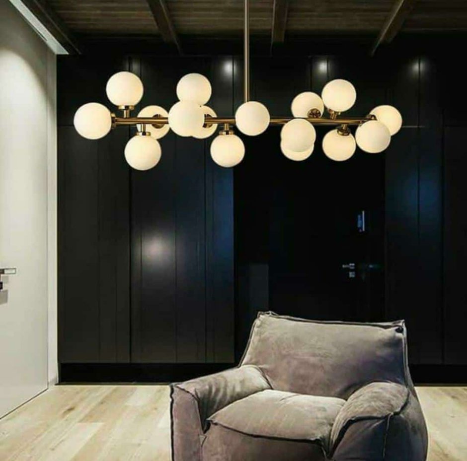 Люстра Round Glass Chandelier - Modern Style Living Room Lighting