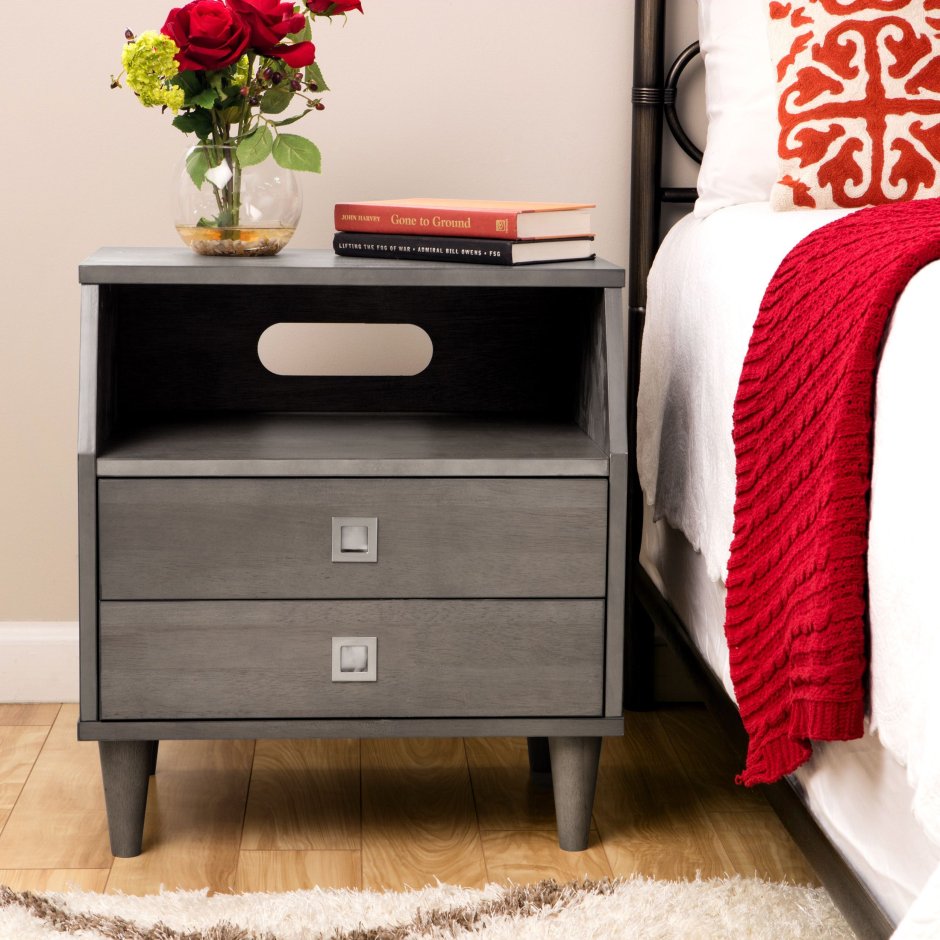 Прикроватная тумба Cortez Charcoal Floating Nightstand (Crate and Barrel)