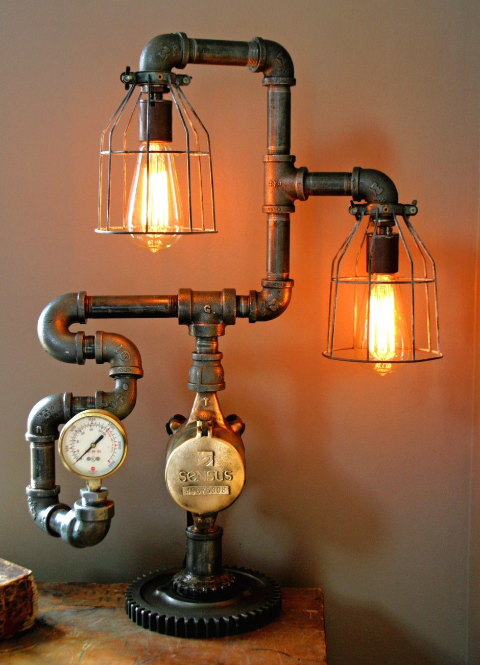 Лампа Эдисона светильник из труб