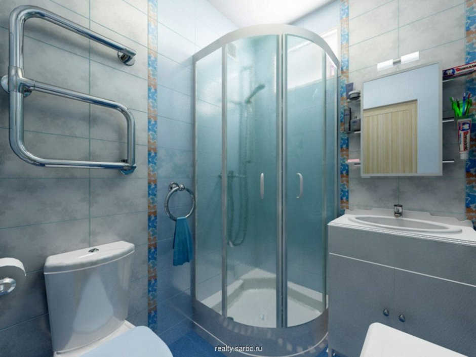 Душевая кабина в ванной комнате 150х130
