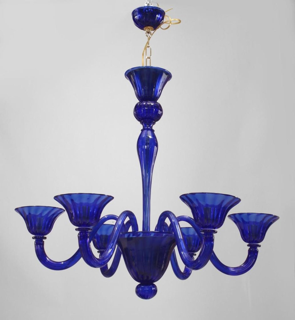 Люстра муранское стекло синяя