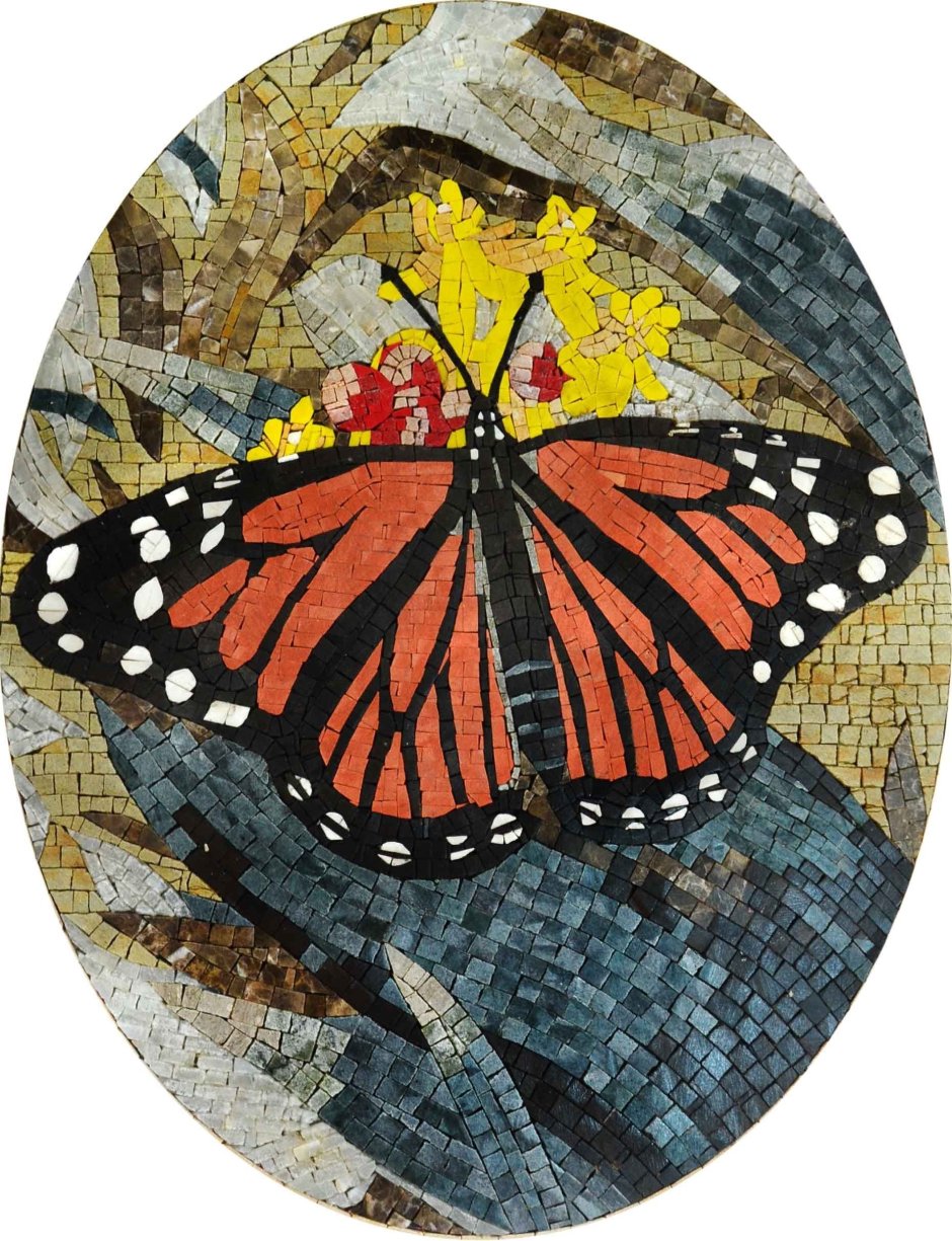 Мозаичное панно бабочки