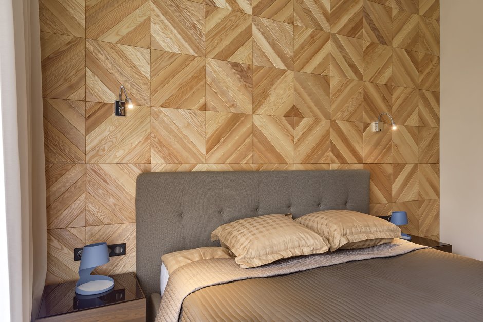 Декоративные деревянные панели с латунной