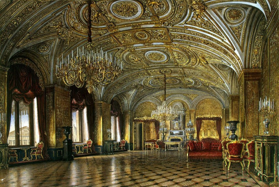 Эдуард Петрович ГАУ (1807-1887) - интерьеры зимнего дворца.