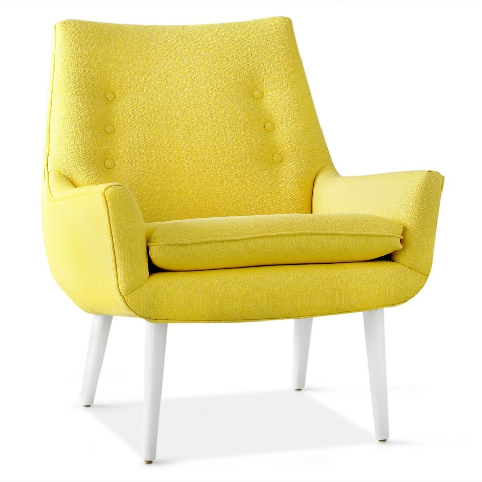 Кресло белое с желтым