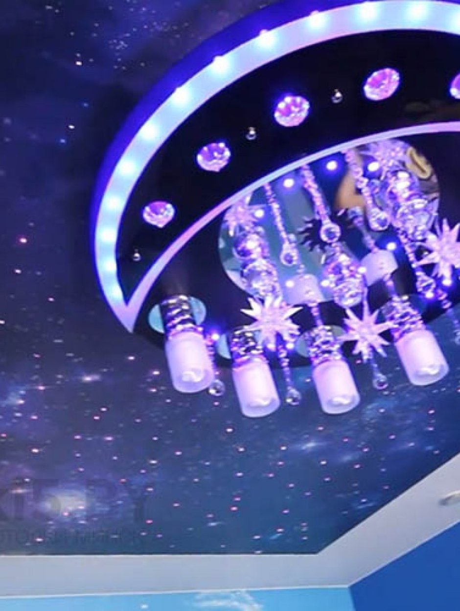 Натяжной потолок звездное небо в детскую