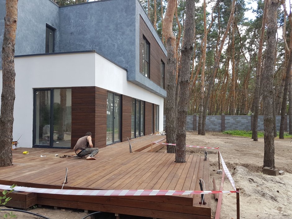 Планкен и клинкер на фасаде