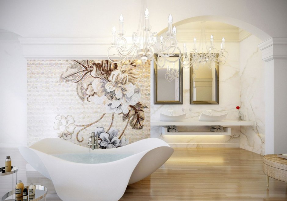 Зеркало в ванную в греческом стиле