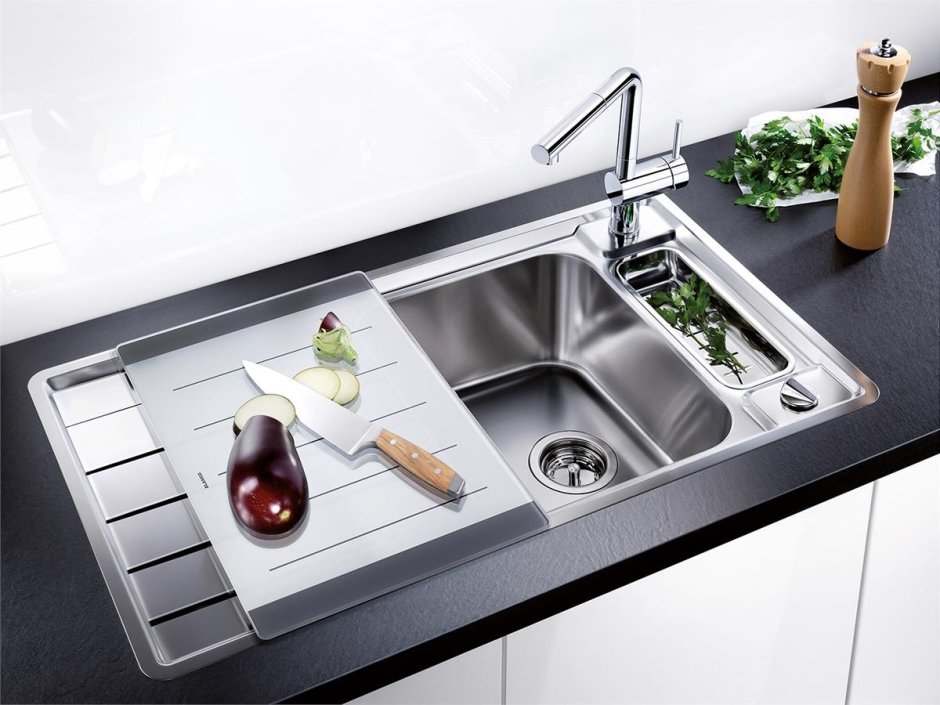 Интегрированная кухонная мойка Blanco Axis III 6s-if 100х51см нержавеющая сталь