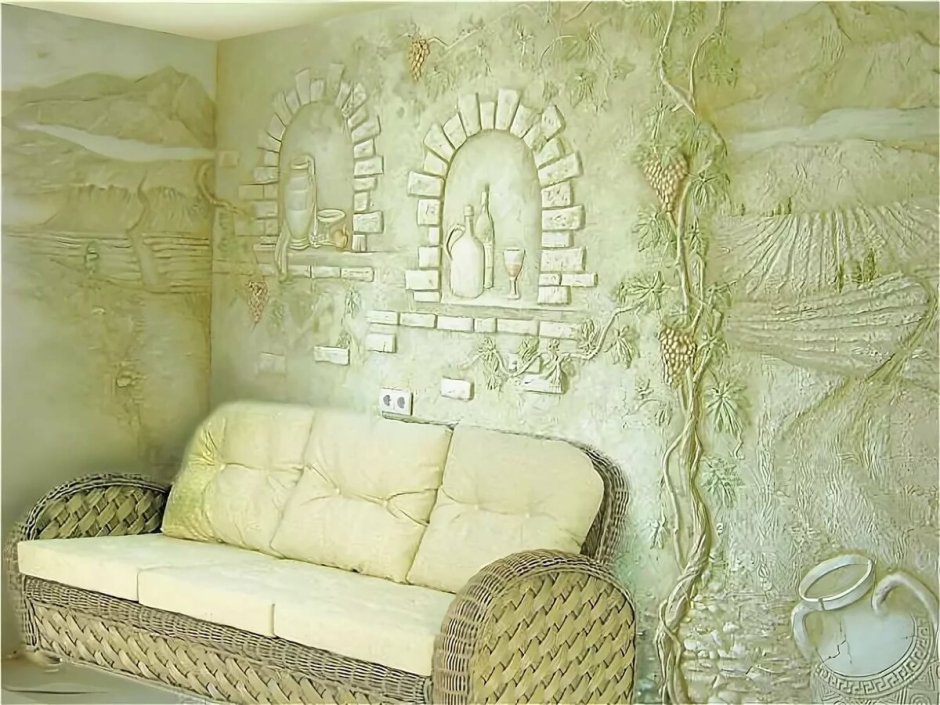 Монохромная роспись стен