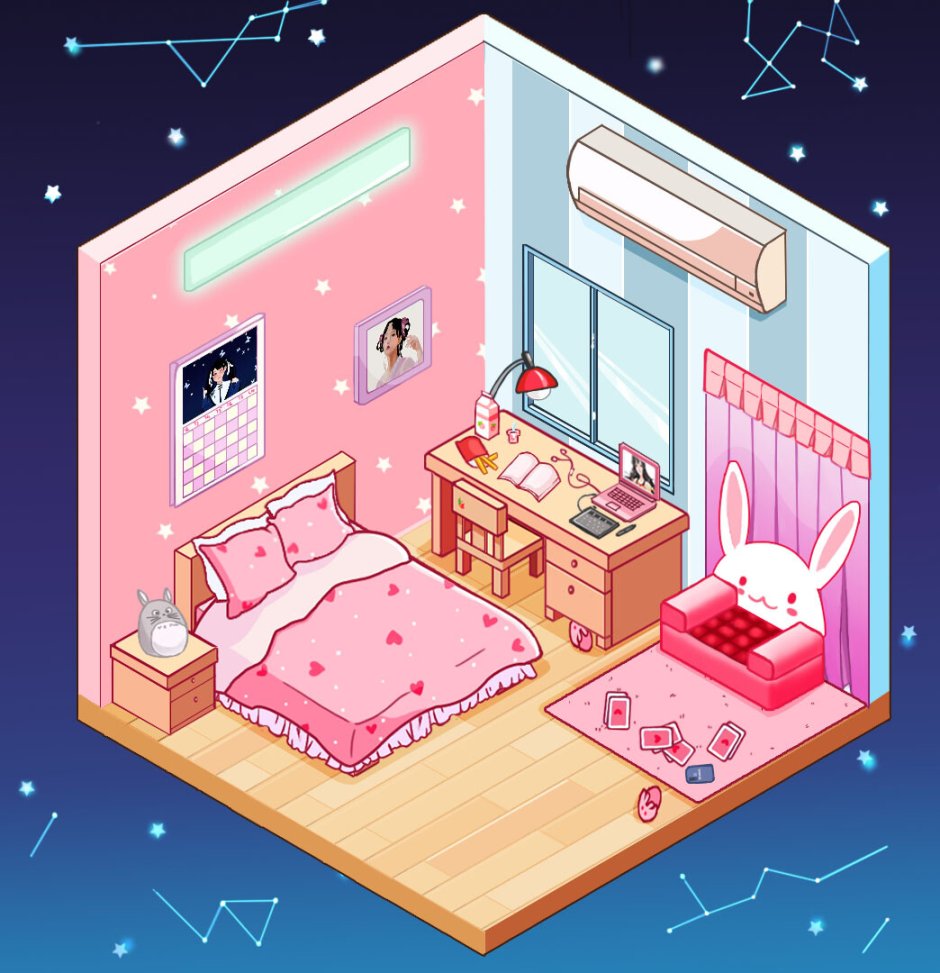 Милые комнаты в стиле аниме