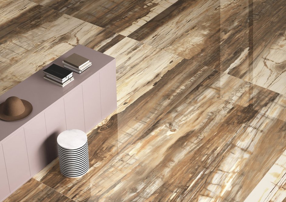 Керамогранит Graniti Fiandre eminent Wood maximum Brown lucidato 150x300