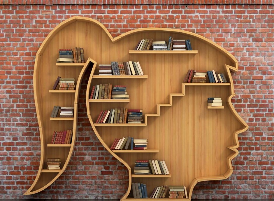 Книжная полка в виде головы