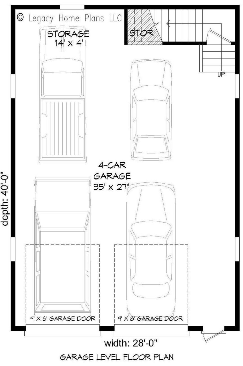 Схема гаража на 3 машины