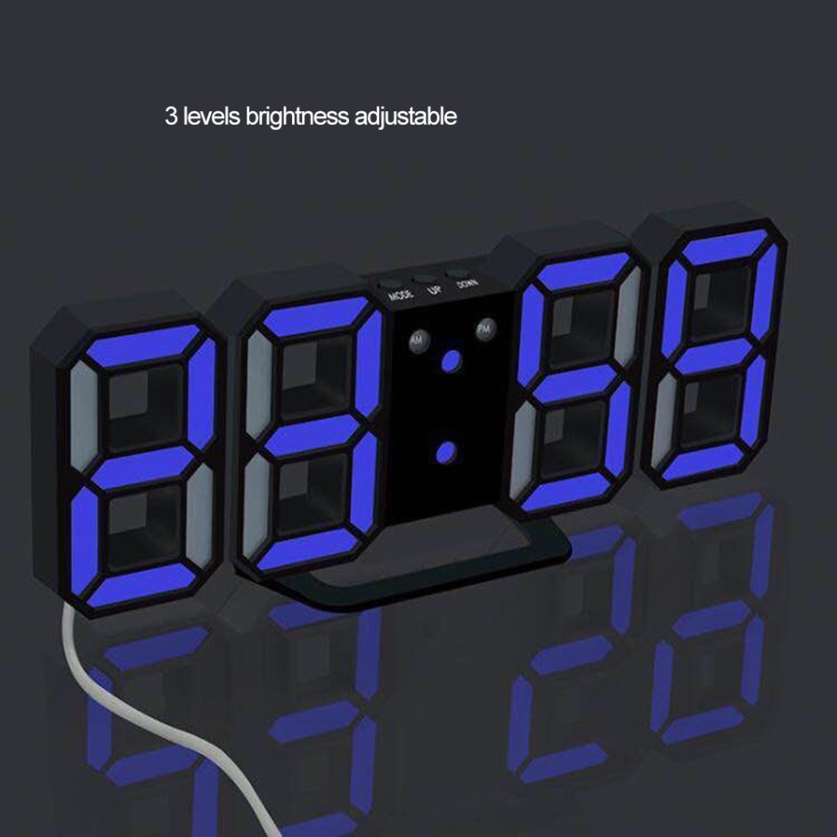 Настенные часы 3d led цифровой