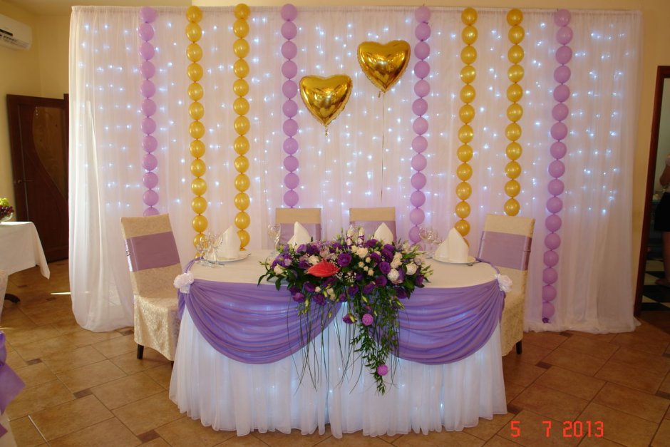 Оформление зала на 15 лет свадьбы