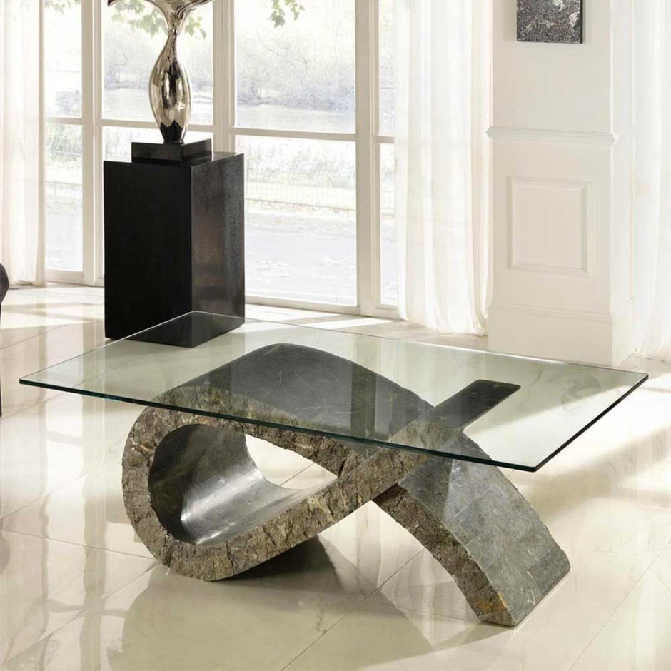 круглый стол из натурального камня