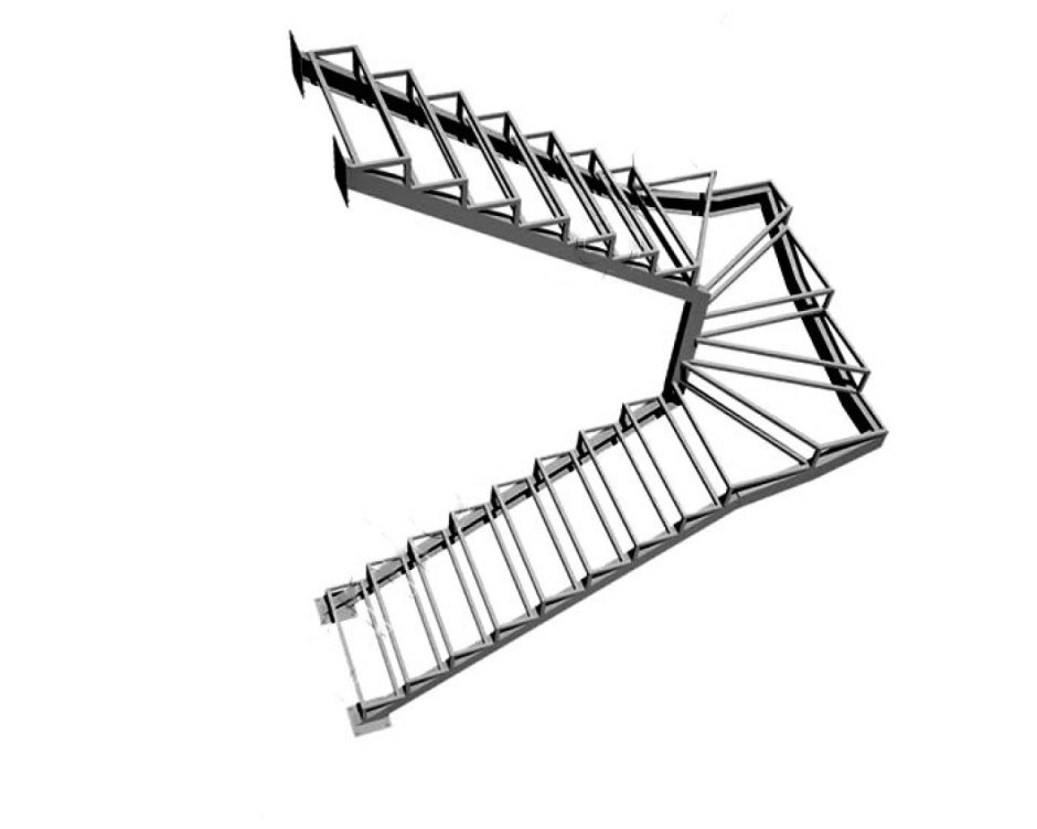 Лестница из металлокаркаса