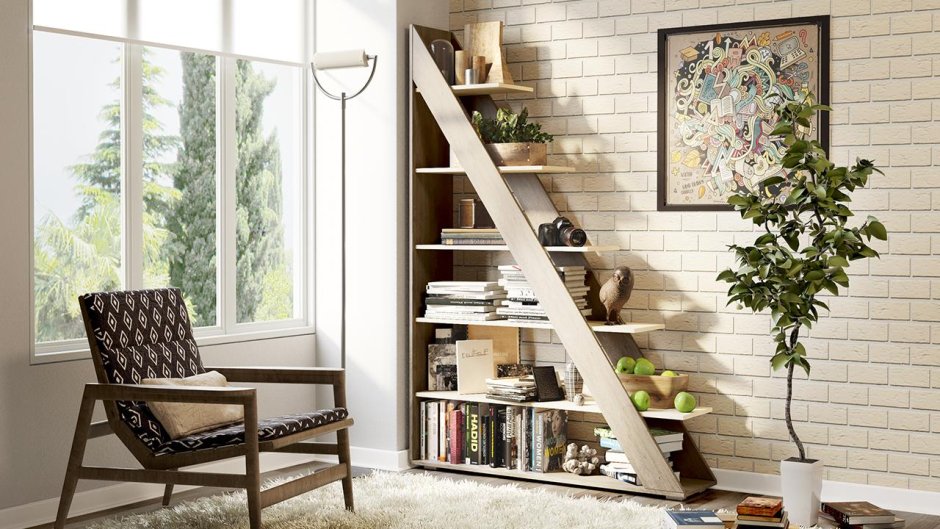 Стеллаж лестница