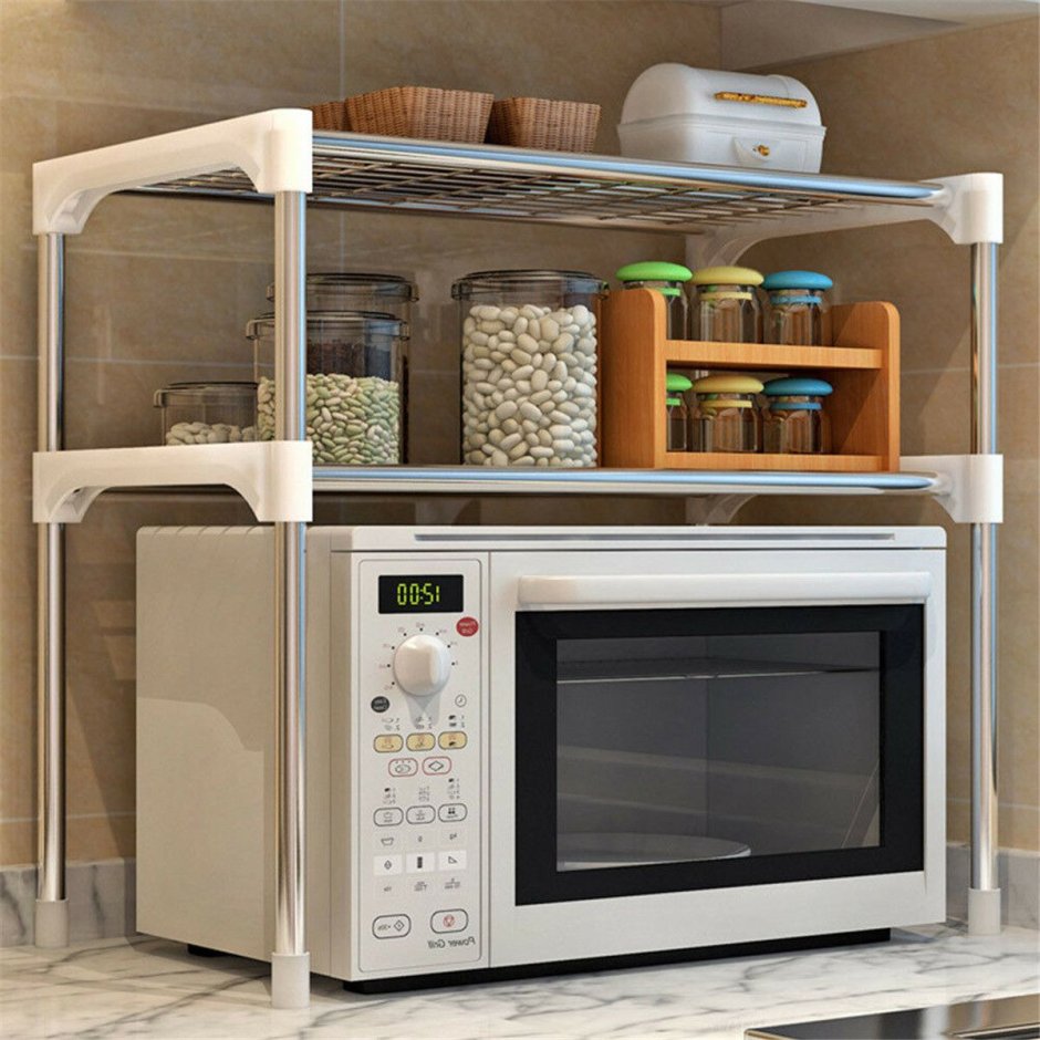 Полка кухонная для микроволновой печи lettbrin, 57 см х 30 см х 48 см