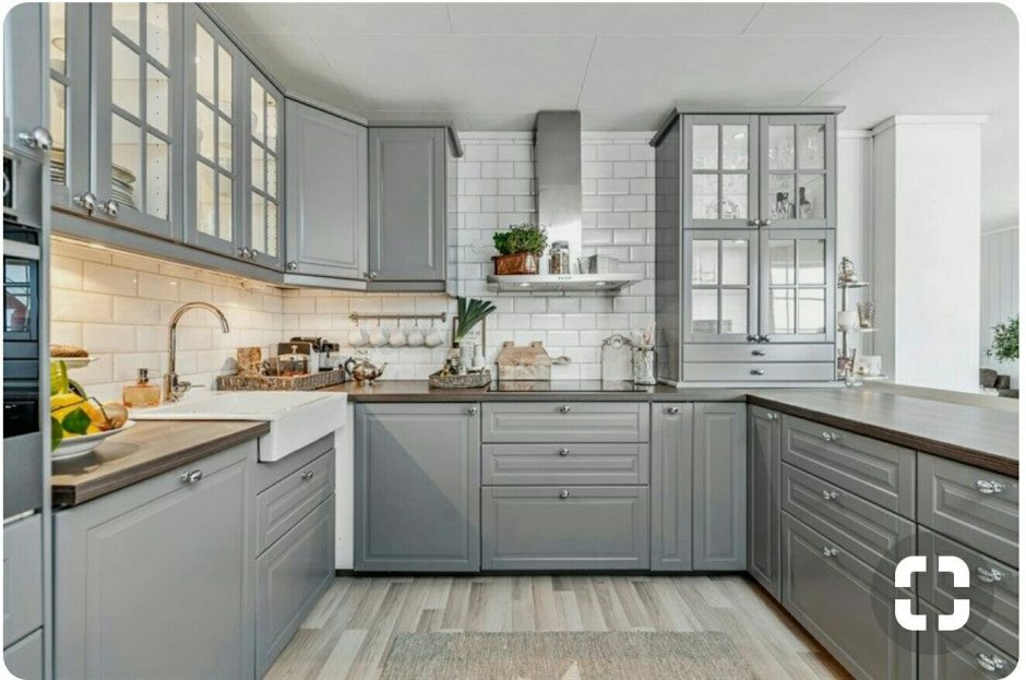 Кухни Будбин серая икеа 2020