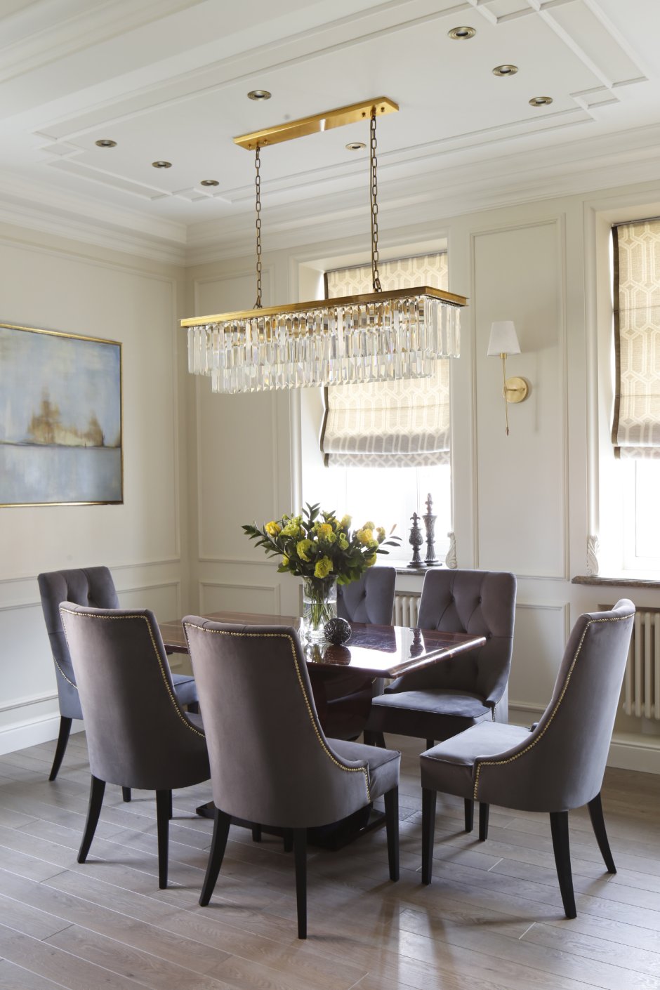 Hanging Chandelier over the Dining Table