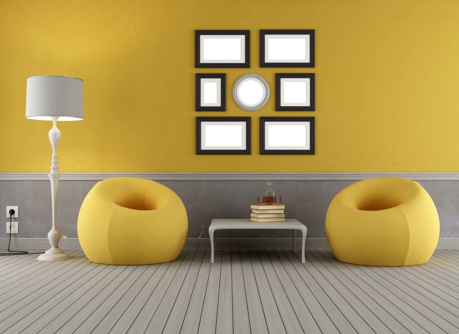 Желтый диван икеа в интерьере