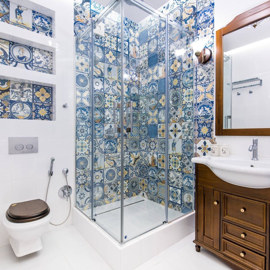Ванные комнаты в стиле азулежу