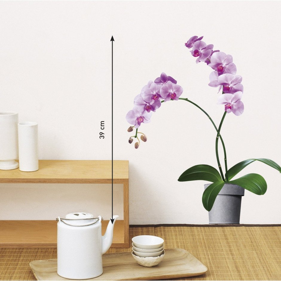 Декор на стену наклейки Орхидея и кофе